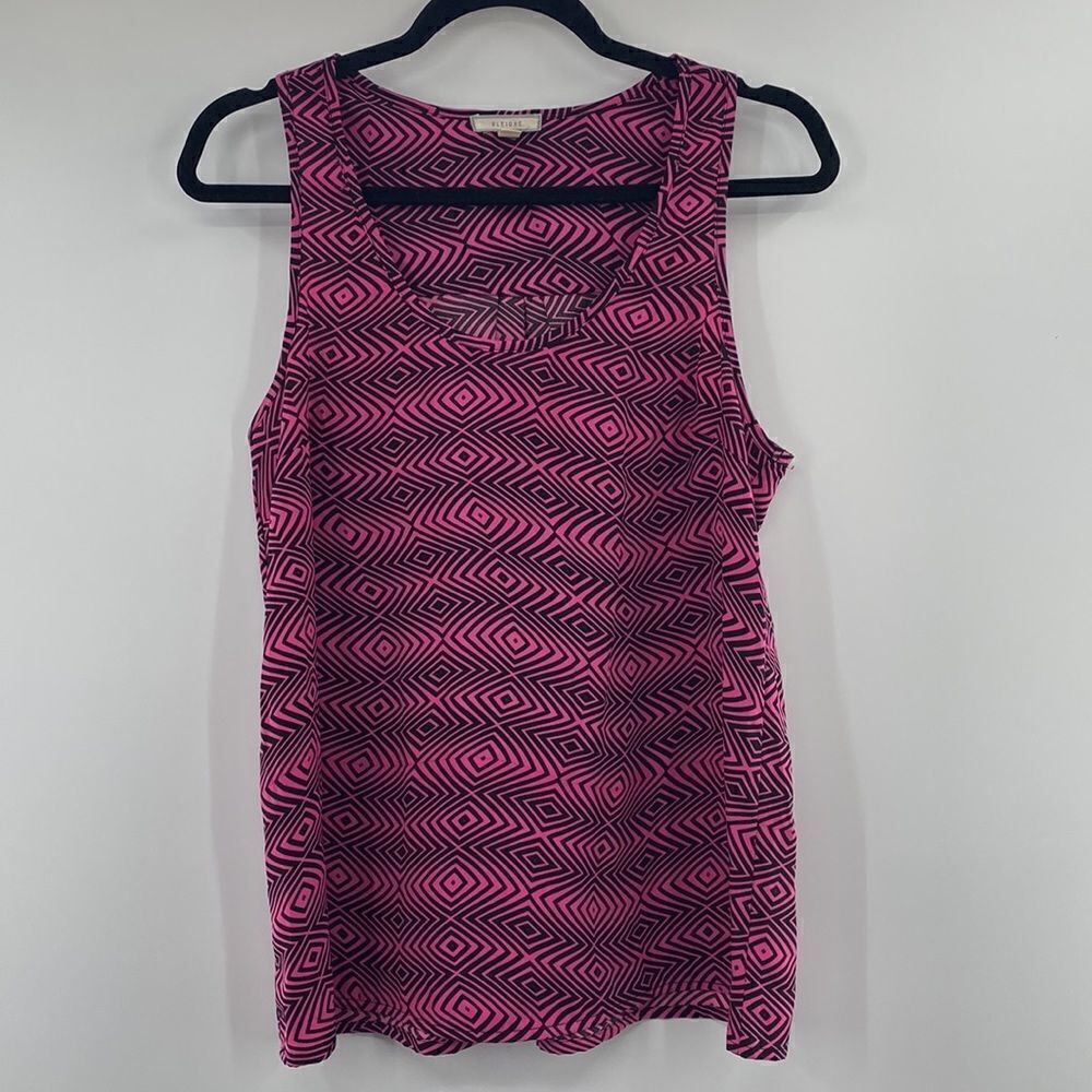 3For$20 Pleione Geometrical Design Sleeveless Top Pink/Black size small